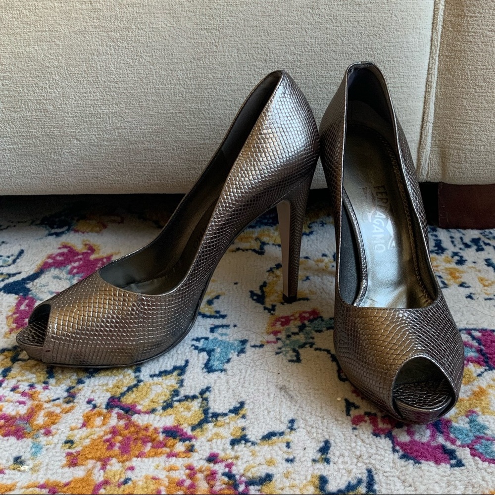 Salvatore Ferragamo Peep Toe Heels